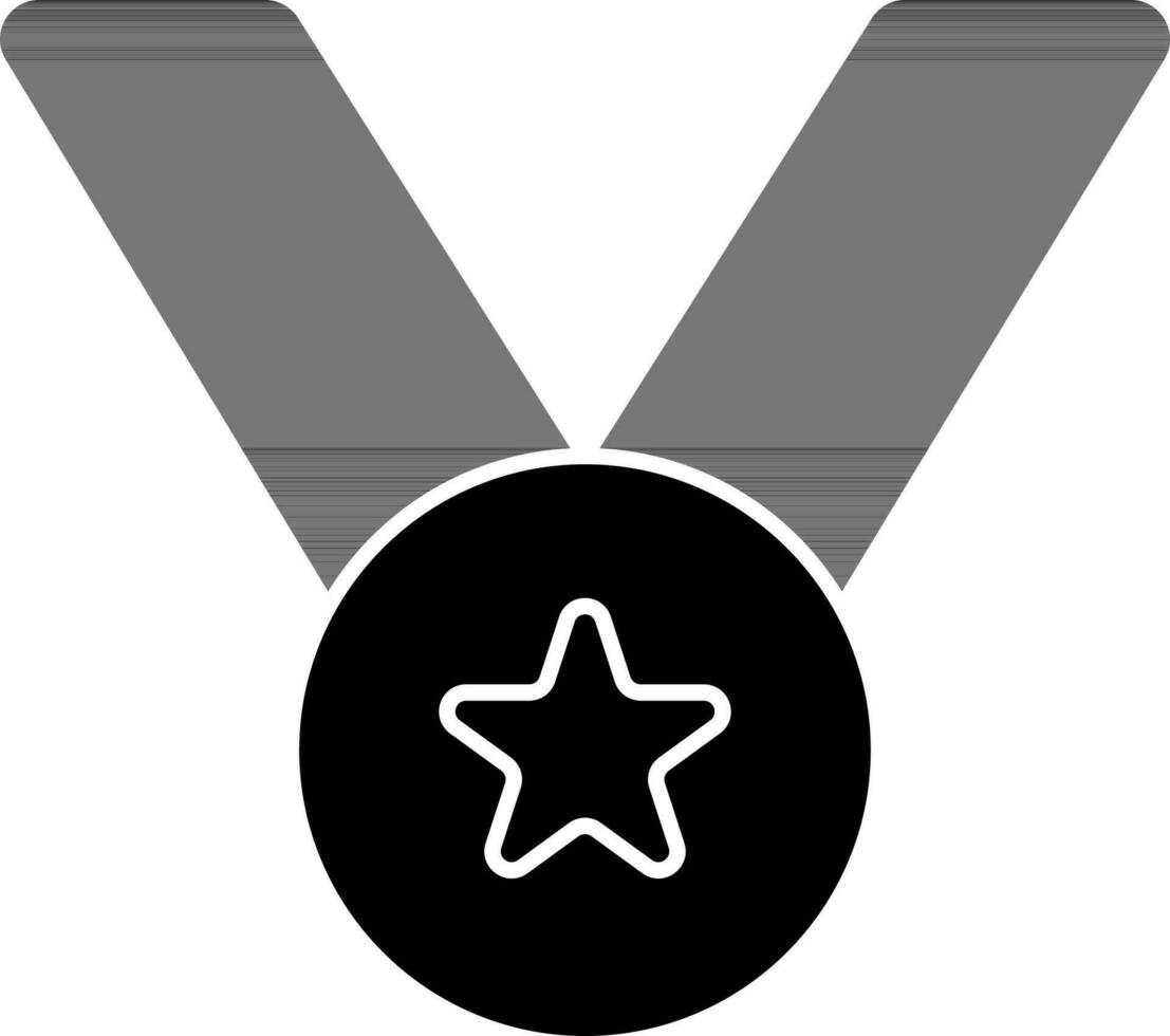 Medaille Symbol im schwarz und Weiß Farbe. vektor