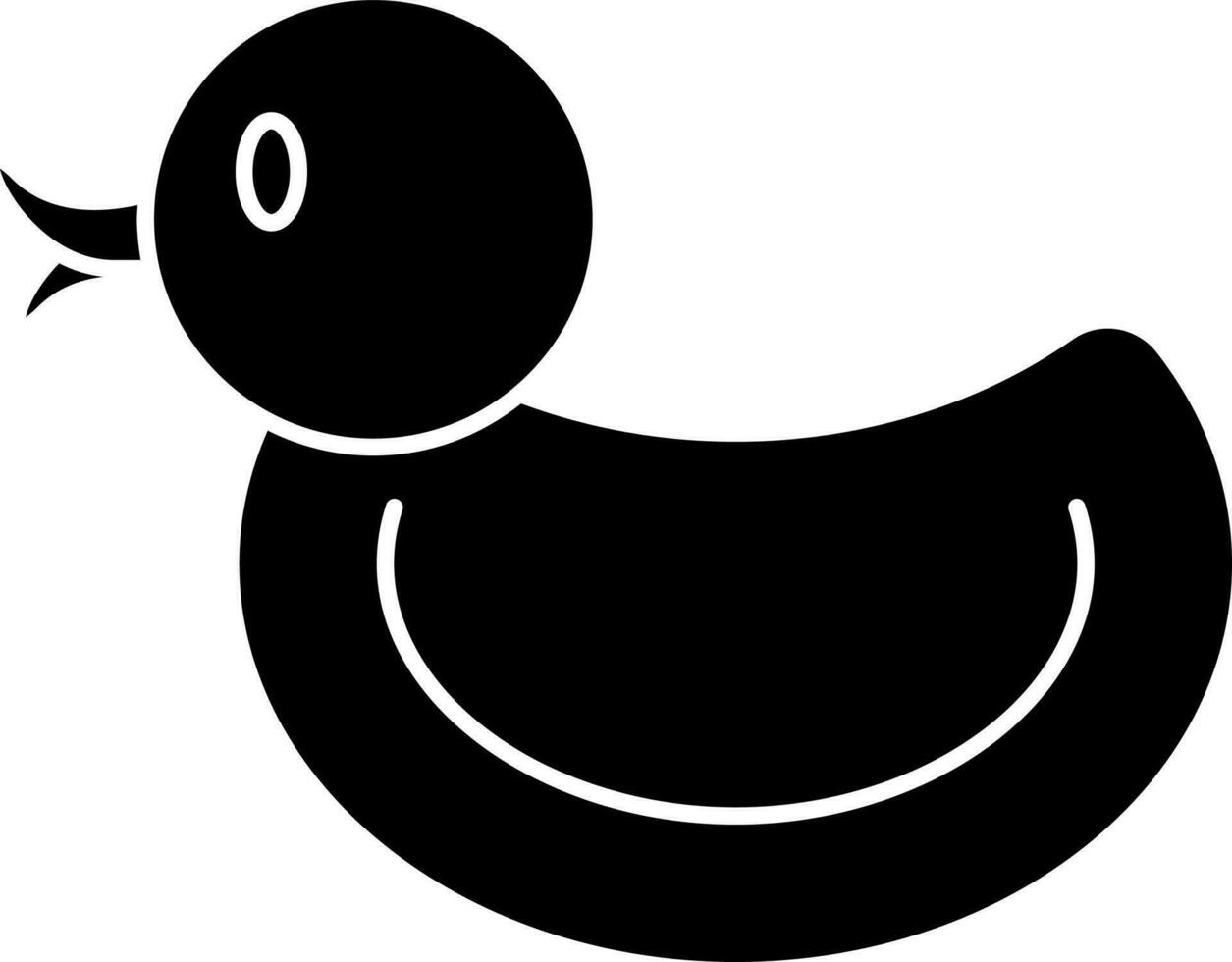 Ente Spielzeug Symbol im Glyphe Stil. vektor