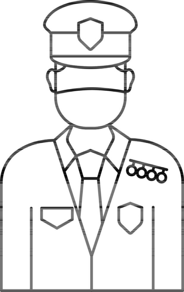 polis bär mask ikon i stroke stil. vektor
