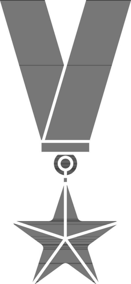 Star Medaille Symbol im schwarz und Weiß Farbe. vektor