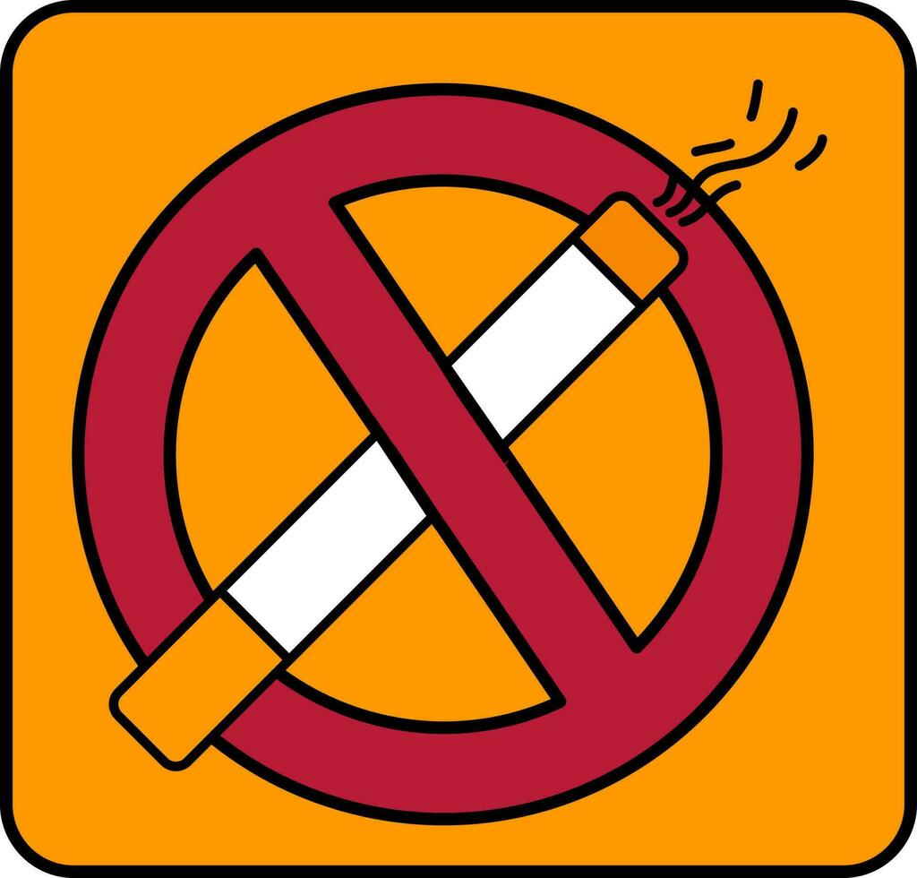 bunt Verbot Rauchen Symbol im eben Stil. vektor
