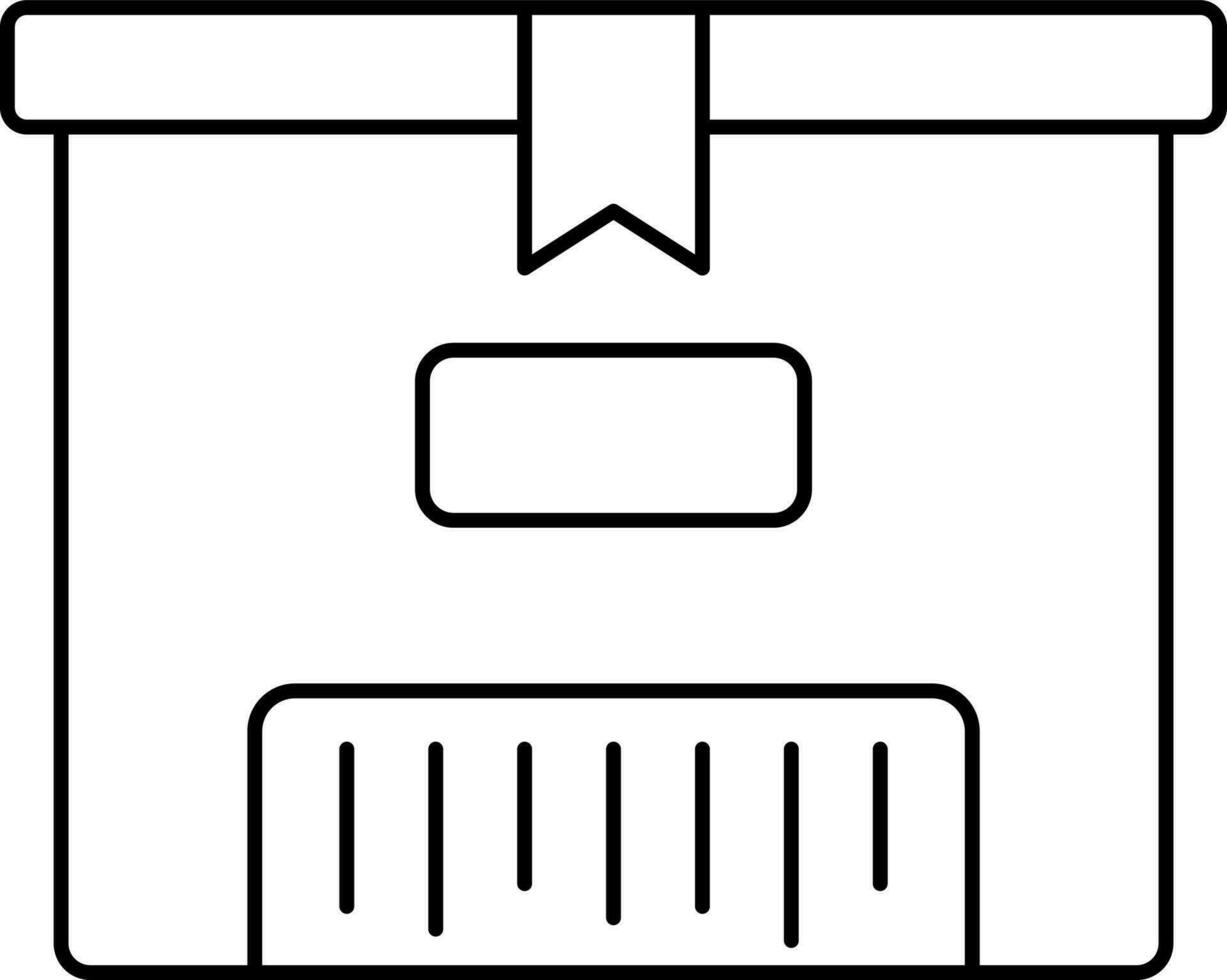 schwarz Linie Kunst Lieferung Box Symbol im eben Stil. vektor