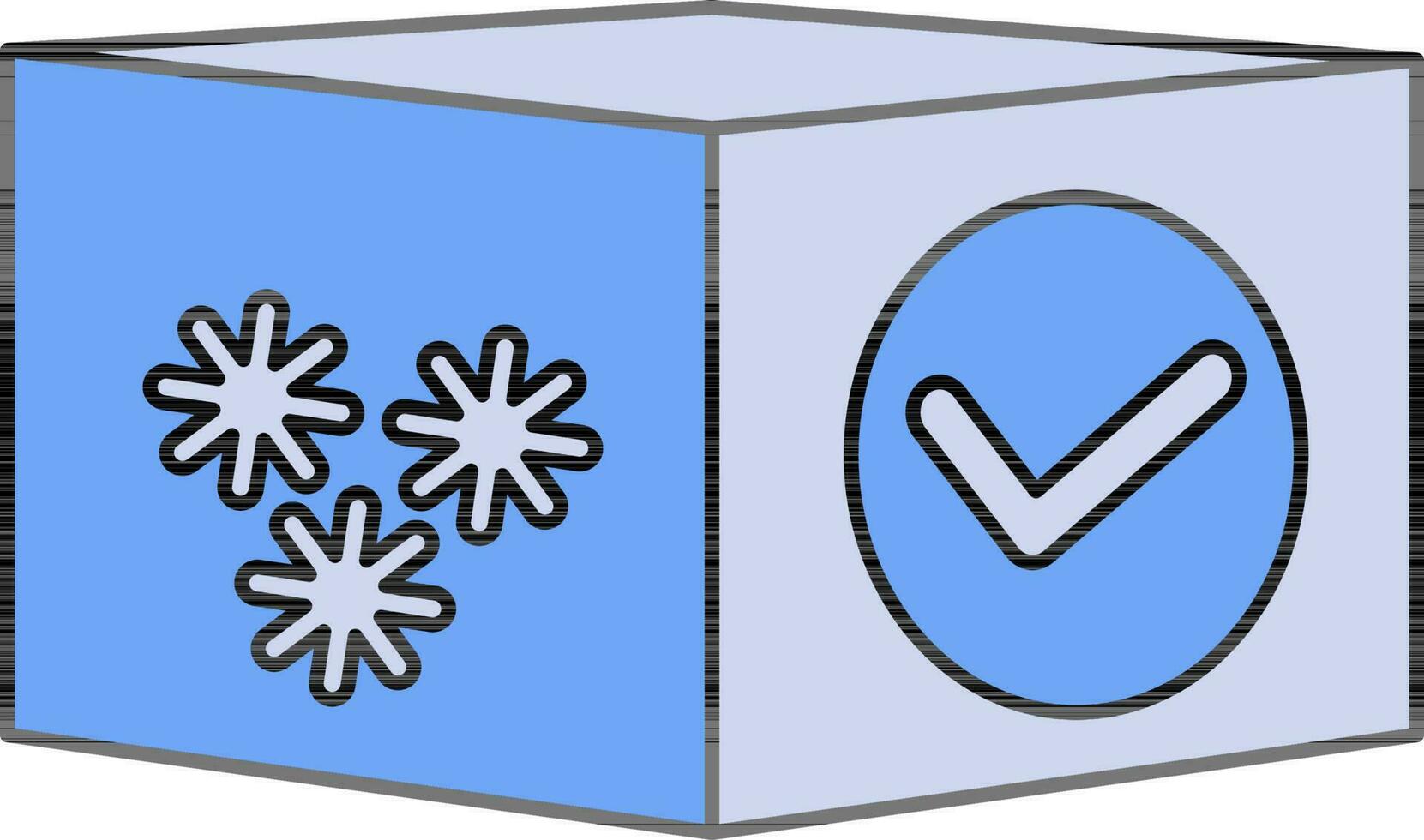 Virus sicher Lieferung Box Symbol im Blau Farbe. vektor