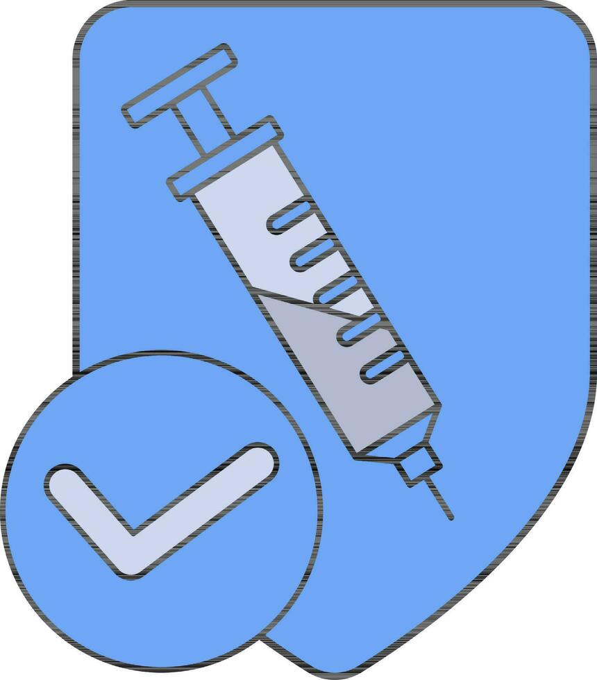 genehmigen Impfung Schild Symbol im Blau Farbe. vektor