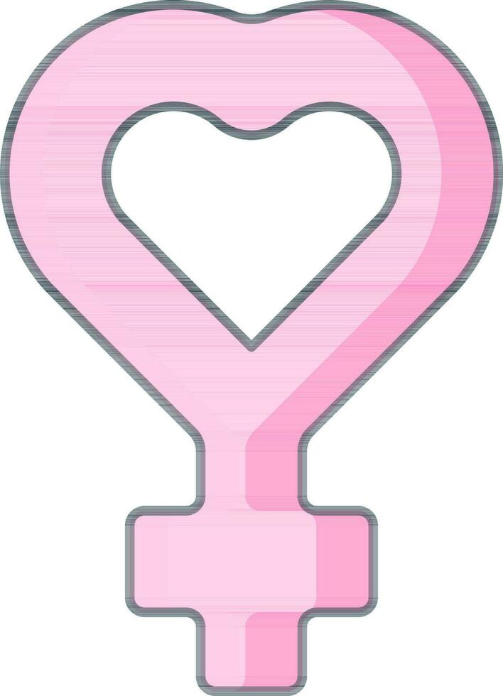 illustration av rosa Färg kvinna eller venus symbol ikon. vektor