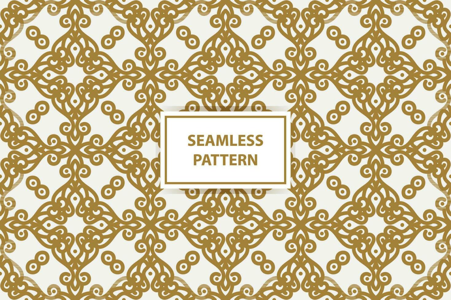 golden Muster. Luxus Zier nahtlos Ornament im traditionell arabisch, marokkanisch, Türkisch Stil. Gold abstrakt Blumen- Mosaik Hintergrund Textur. modern minimal Etikett. Prämie Design vektor