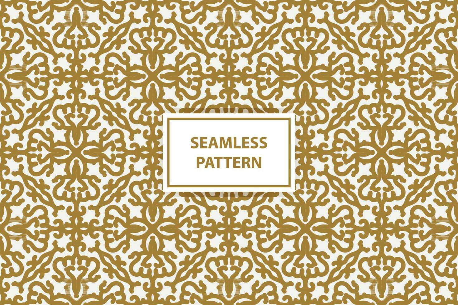 golden Muster. Luxus Zier nahtlos Ornament im traditionell arabisch, marokkanisch, Türkisch Stil. Gold abstrakt Blumen- Mosaik Hintergrund Textur. modern minimal Etikett. Prämie Design vektor