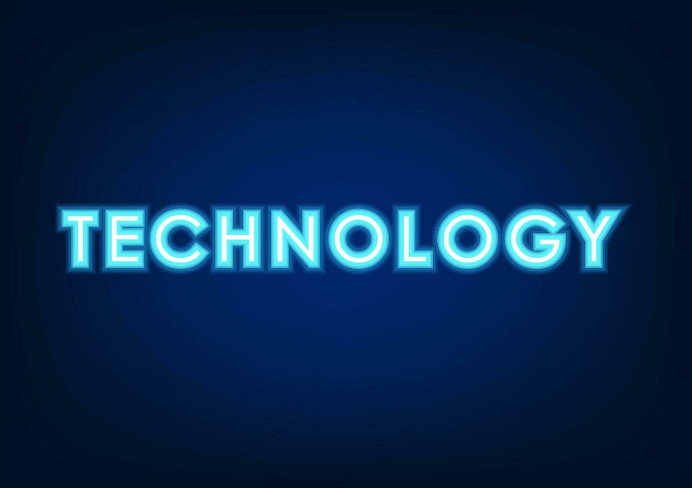 Technologie Schriftart Hintergrund es ist ein Brief mit Licht alle um Es. Fokus auf dunkel Blau Töne. geeignet zum Poster Arbeit Technologie verbunden Arbeitsplätze vektor