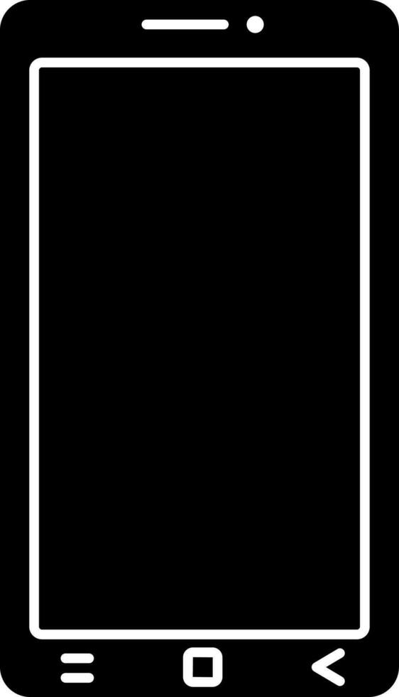 Glyphe Smartphone Symbol im eben Stil. vektor
