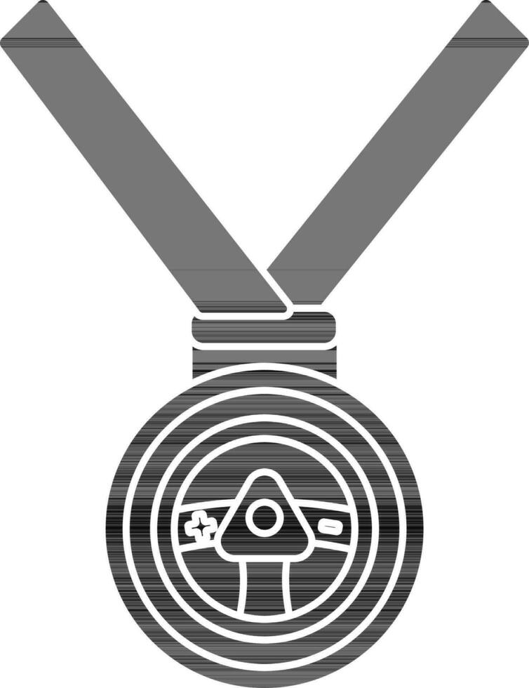 illustration av tävlings medalj ikon i svart och vit Färg. vektor