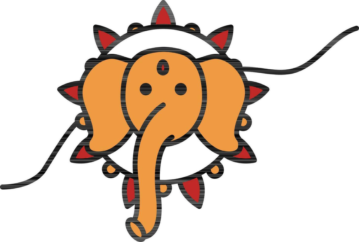 elefant ansikte form rakhi handledsband ikon i platt stil. vektor