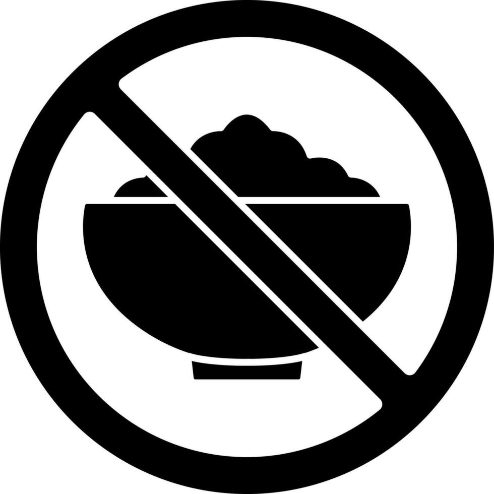 Nein Essen Symbol oder Symbol im schwarz und Weiß Farbe. vektor