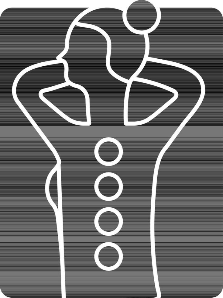 weiblich erhalten Stein Massage Symbol im schwarz und Weiß Farbe. vektor