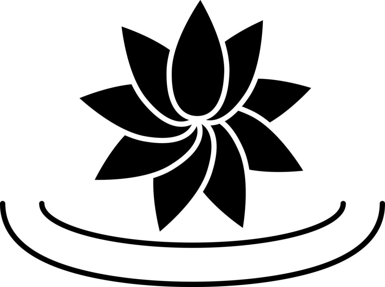 glyf stil lotus blomma ikon eller symbol. vektor