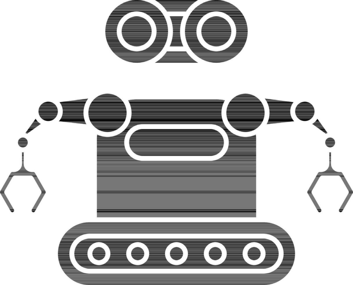 Roboter Symbol im schwarz und Weiß Farbe. vektor