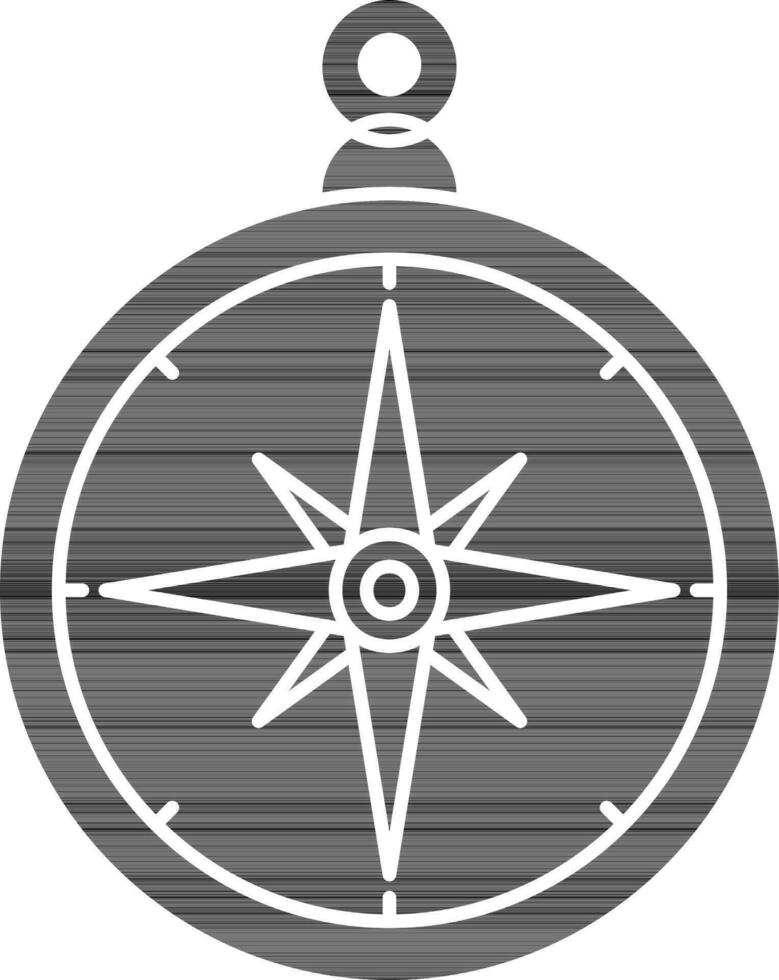 Kompass Symbol oder Symbol im schwarz und Weiß Farbe. vektor