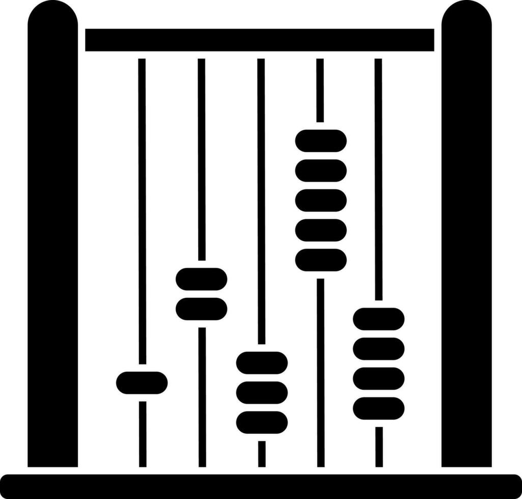 eben Stil Abakus Symbol im schwarz Farbe. vektor