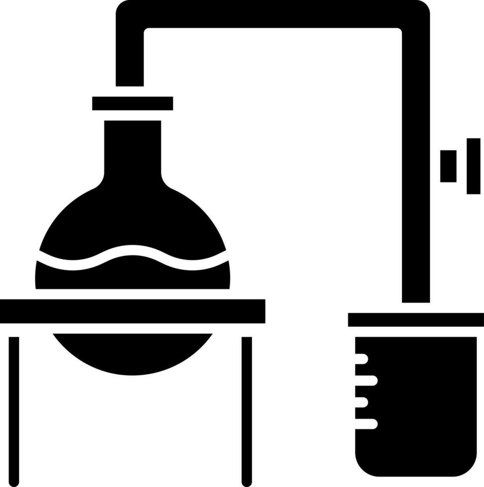 chemisch Experiment Symbol im schwarz und Weiß Farbe. vektor