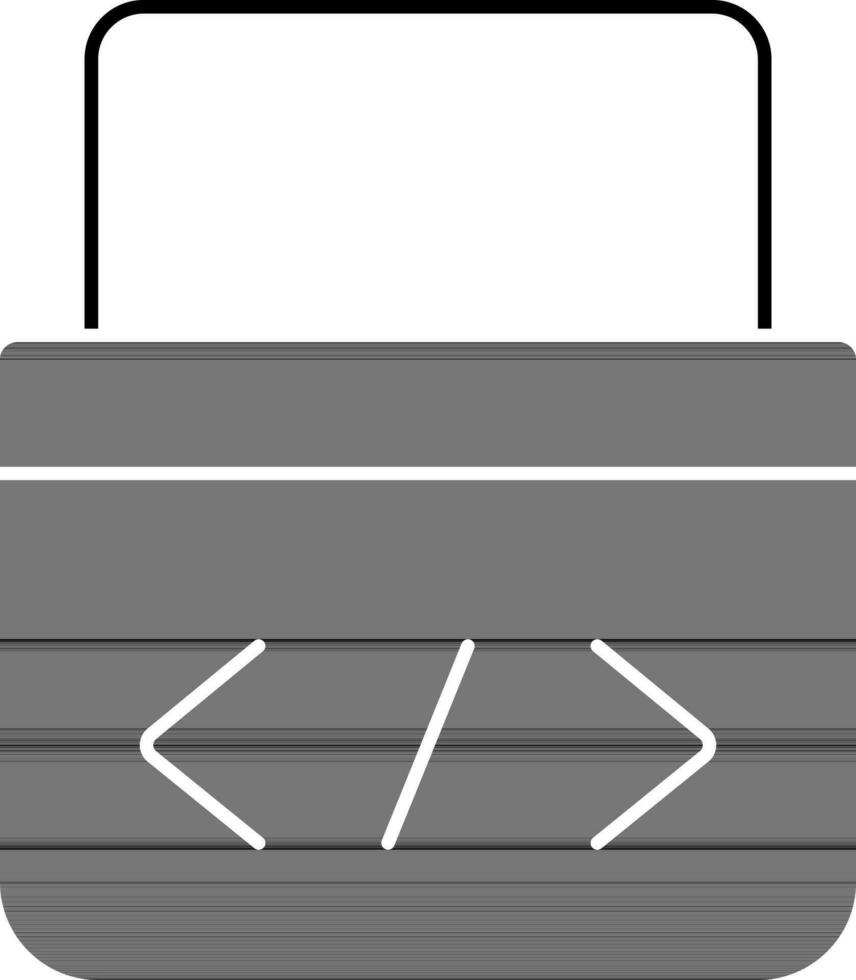 Codierung Symbol im schwarz und Weiß Farbe. vektor