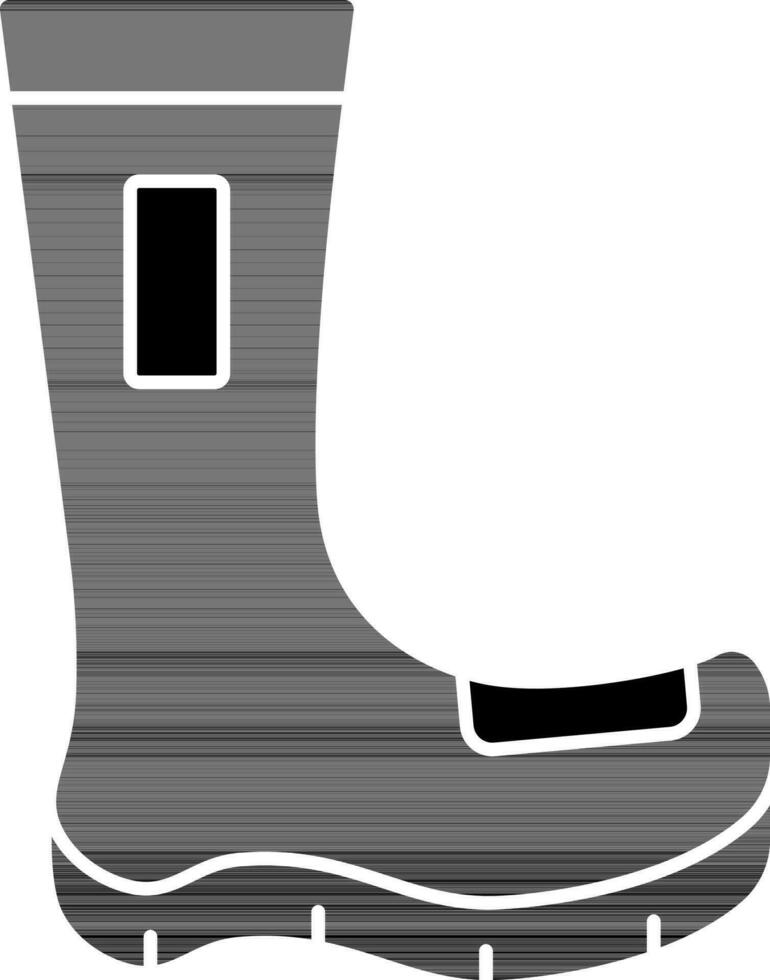 lange Stiefel Symbol im schwarz und Weiß Farbe. vektor