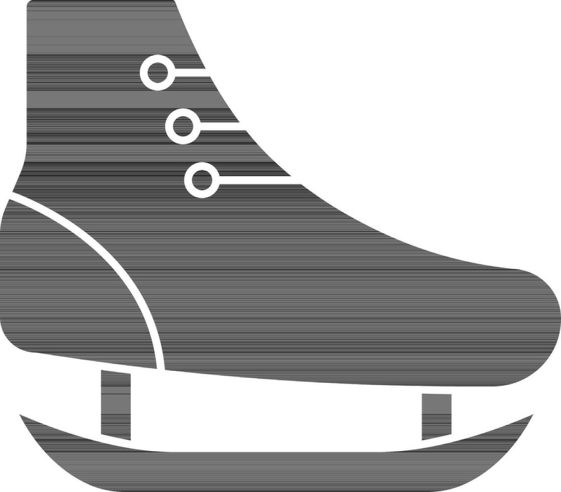 Eis Schlittschuh Symbol im schwarz und Weiß Farbe. vektor