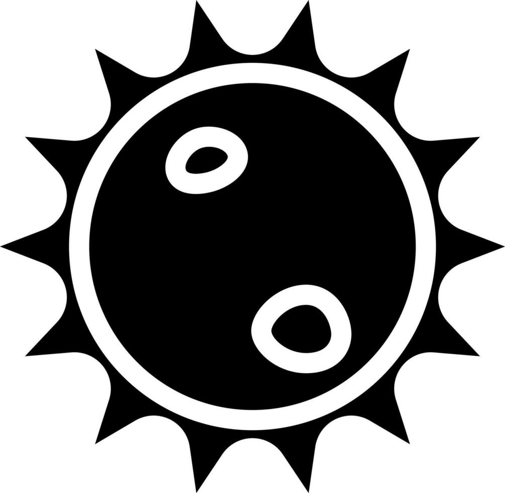 Sonne Symbol im Glyphe Stil. vektor