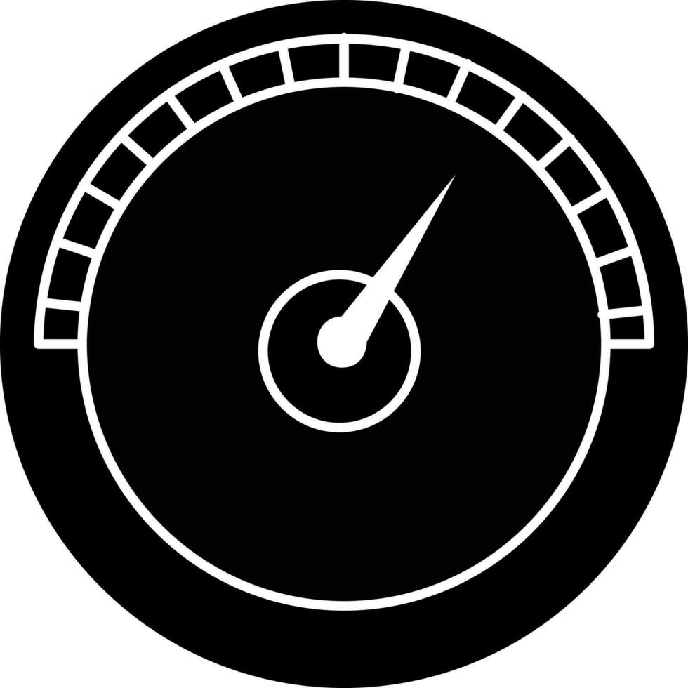 isolerat hastighetsmätare ikon i svart och vit Färg. vektor