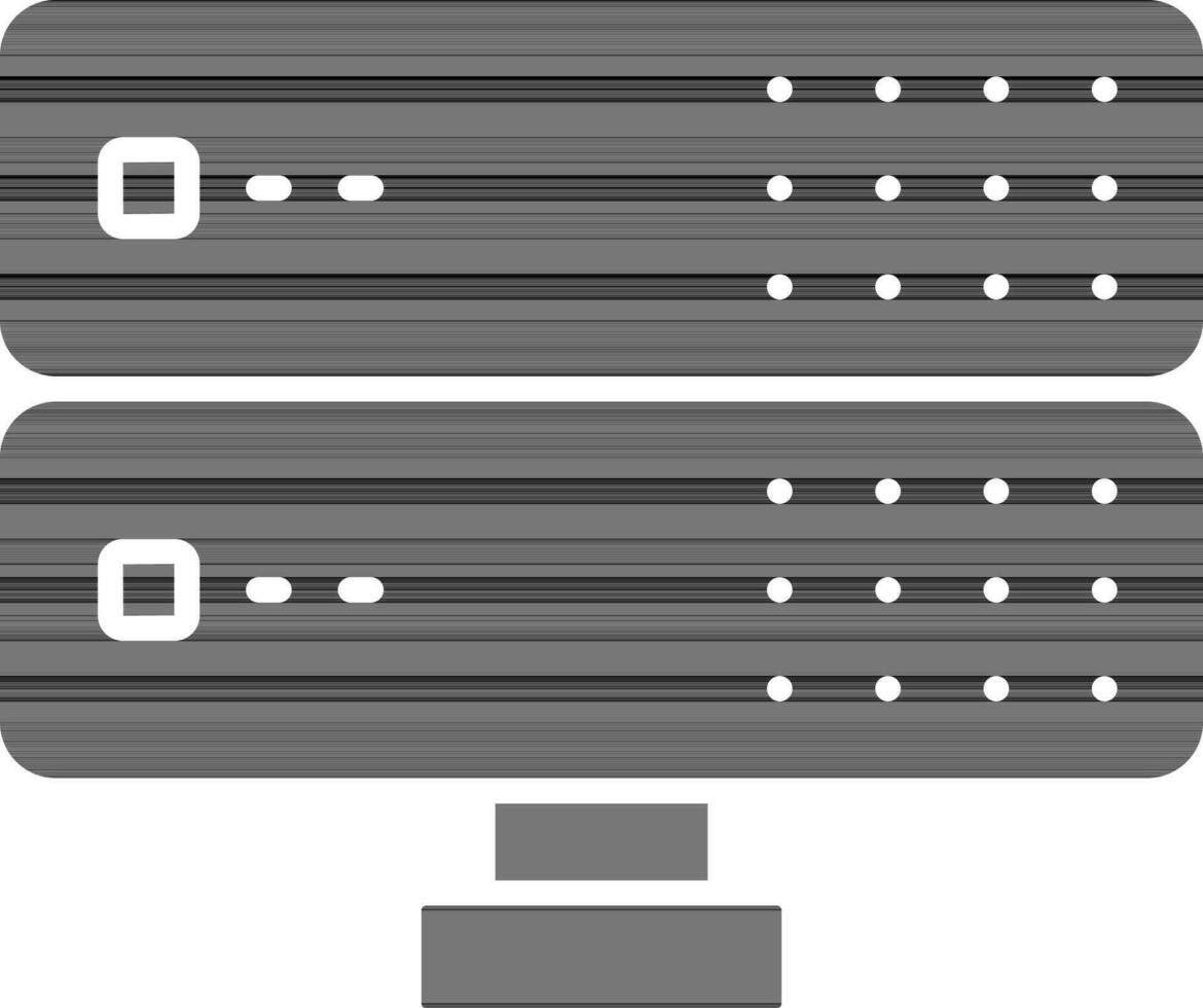 isolerat server ikon i svart och vit Färg. vektor