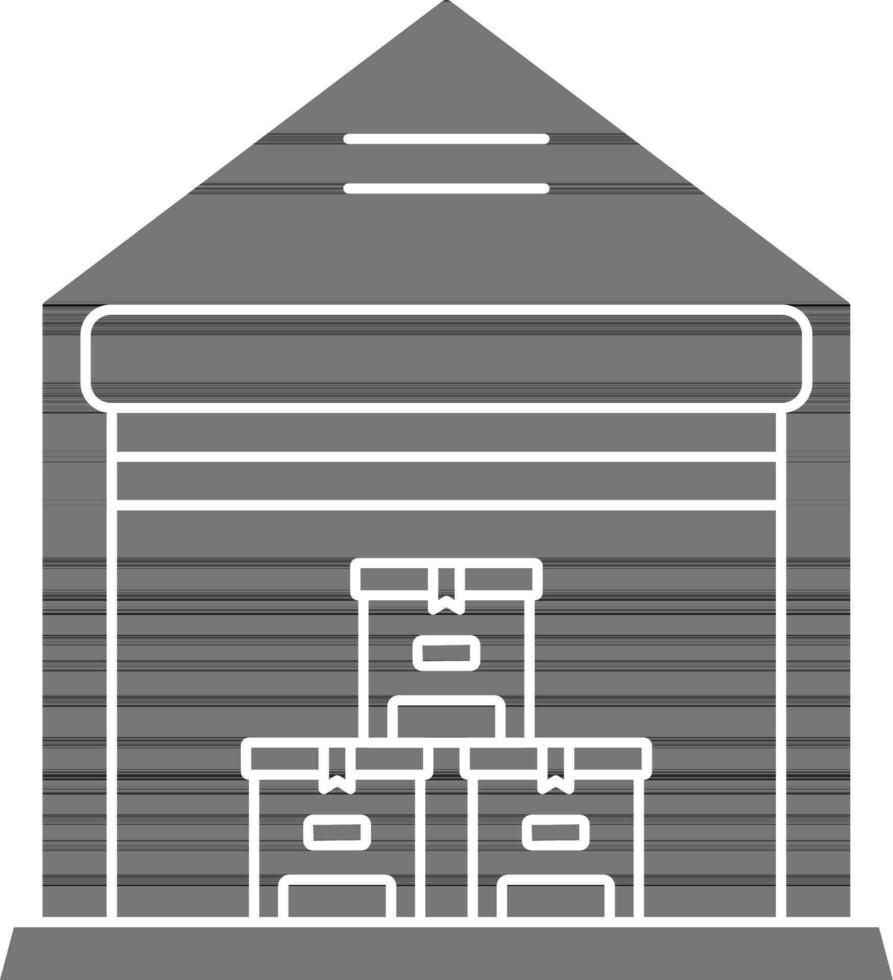 Warenhaus Symbol im schwarz und Weiß Farbe. vektor