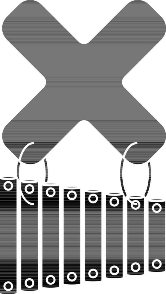 Brief x zum Xylophon Symbol im schwarz und Weiß Farbe. vektor