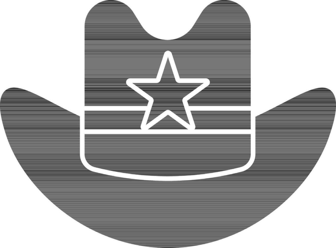 cowboy hatt ikon i svart och vit Färg. vektor