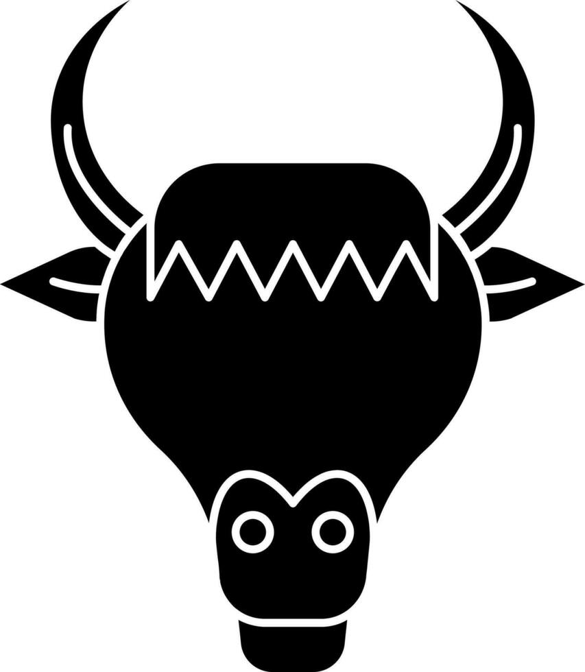 Stier Kopf oder Stier Symbol oder Symbol im schwarz und Weiß Farbe. vektor