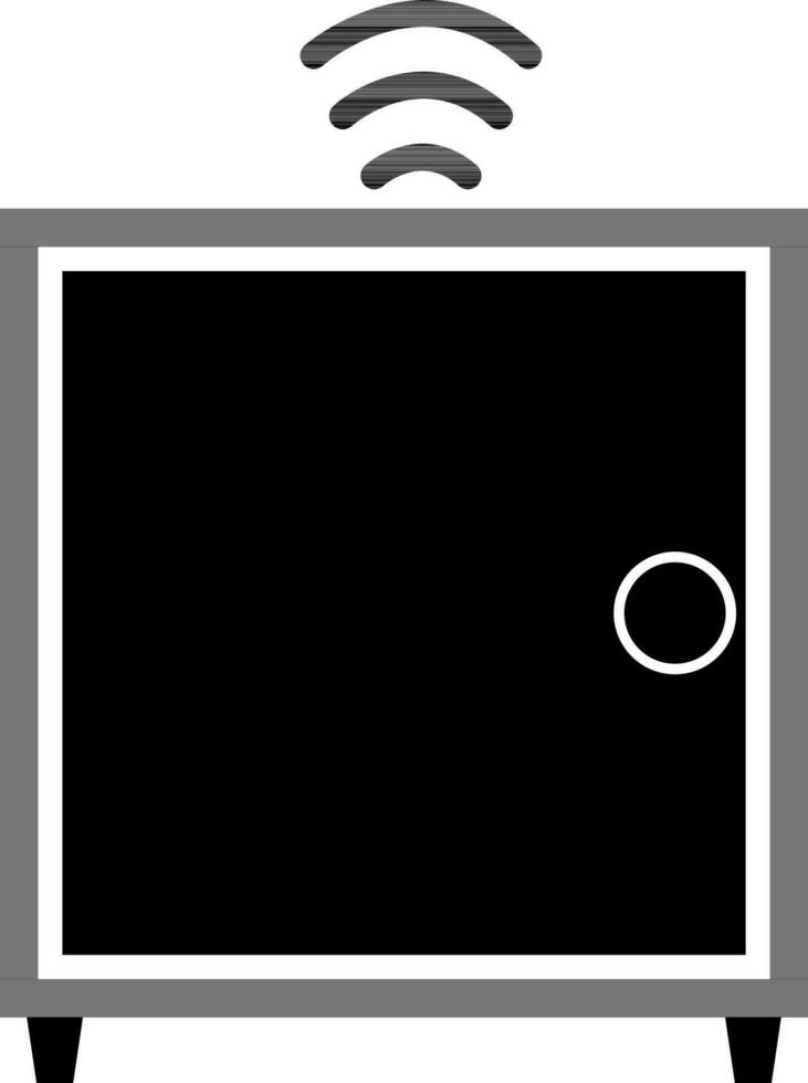 digital skåp ikon i svart och vit Färg. vektor
