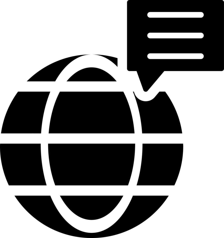 global Kommunikation oder Internet Plaudern Glyphe Symbol. vektor