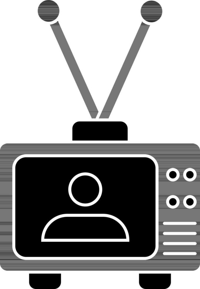 Leben Nachrichten Fernsehsendung Symbol im eben Stil. vektor