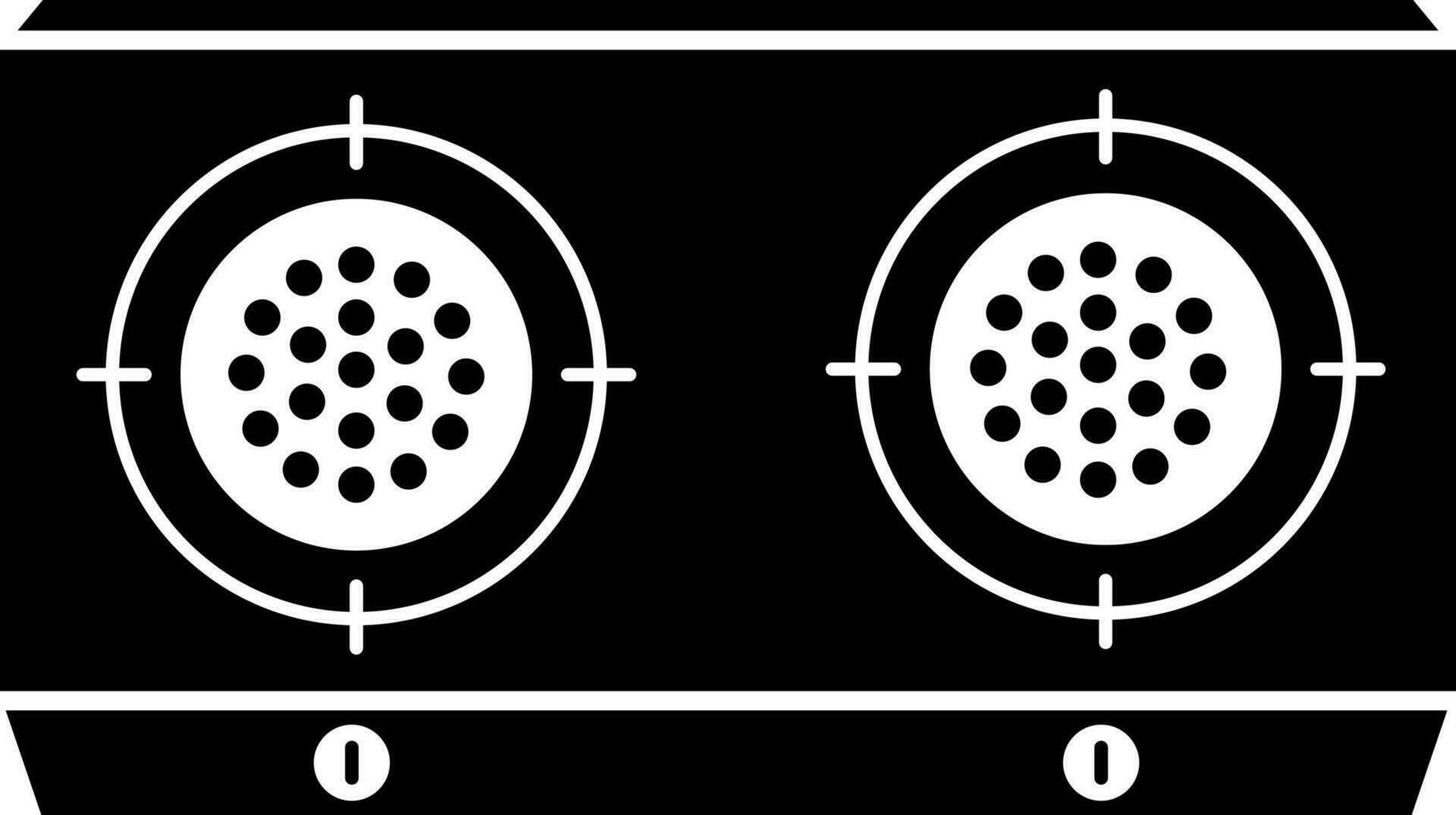 svart och vit illustration av gas spis ikon. vektor