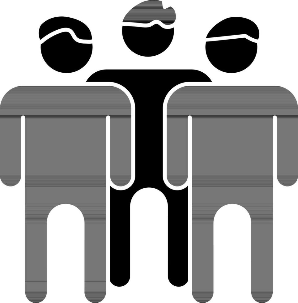 team ikon eller symbol i svart och vit Färg. vektor