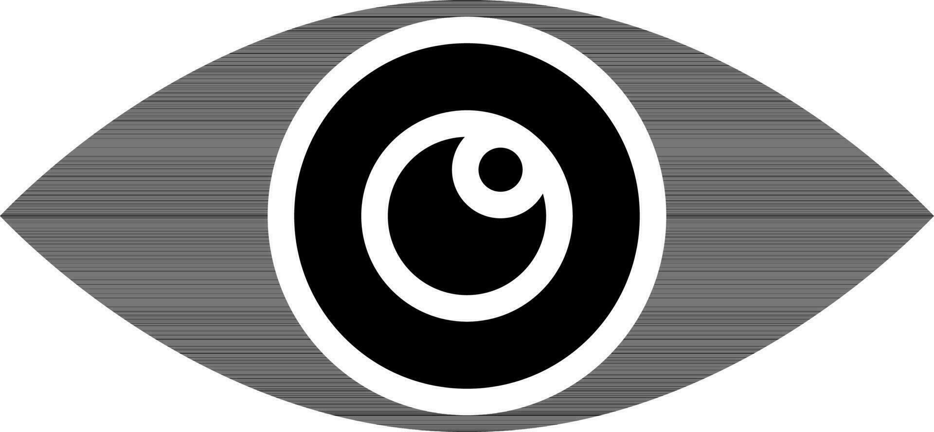 svart och vit illustration av öga ikon i platt stil. vektor