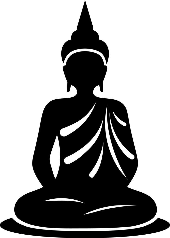 Buddha Statue Glyphe Symbol oder Symbol. vektor