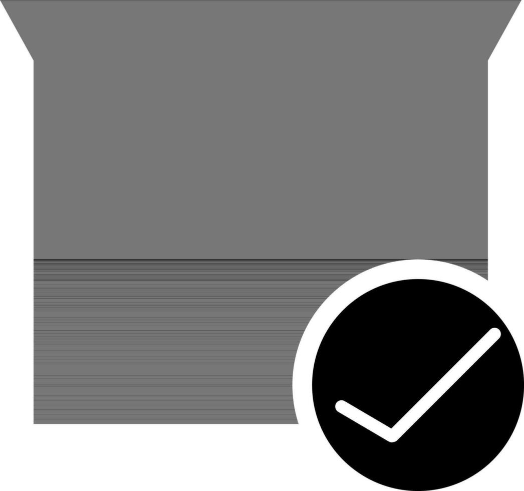 geliefert oder verifiziert Paket Symbol im schwarz und Weiß Farbe. vektor