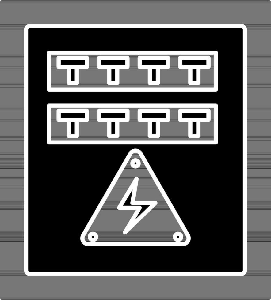 elektrisk säkring låda ikon i svart och vit Färg. vektor