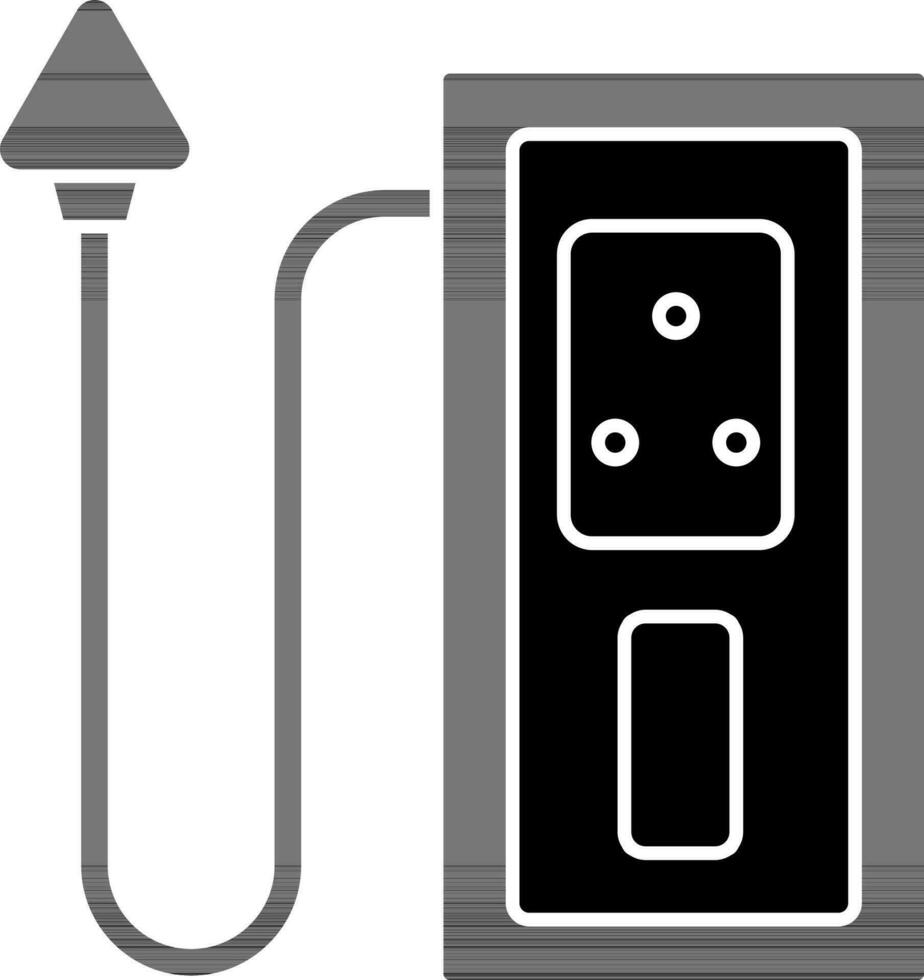 Erweiterung Kabel Symbol im schwarz und Weiß Farbe. vektor