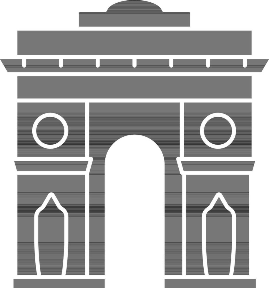 Indien Port ikon i svart och vit Färg. vektor