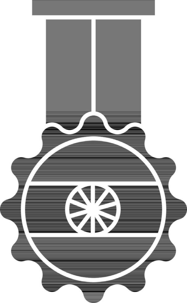 indisch Medaille Symbol im schwarz und Weiß Farbe. vektor