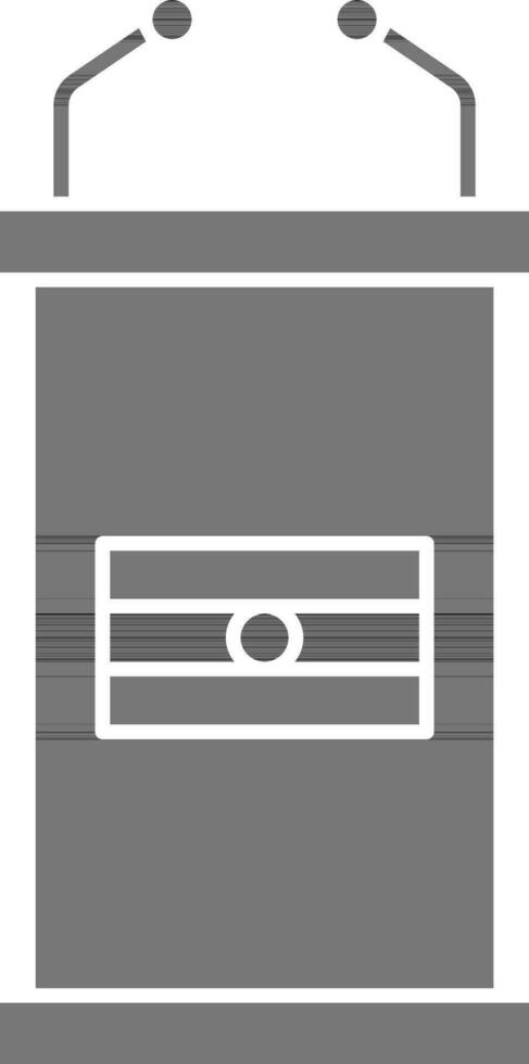 Rede Podium oder Tribüne Symbol im schwarz und Weiß Farbe. vektor