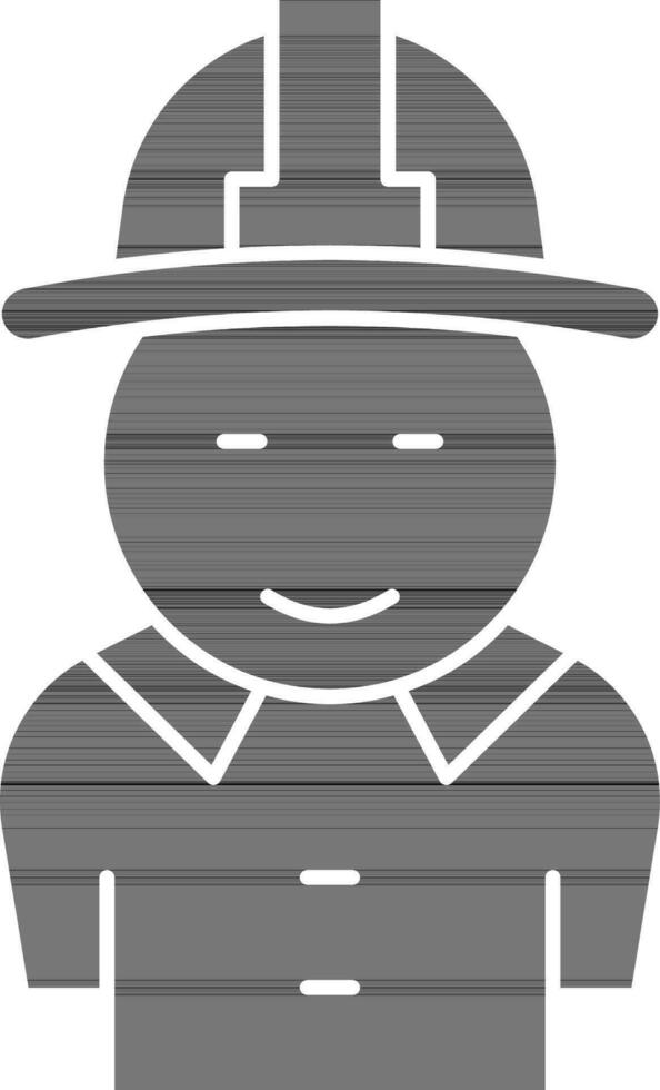 Feuerwehrmann Symbol im schwarz und Weiß Farbe. vektor