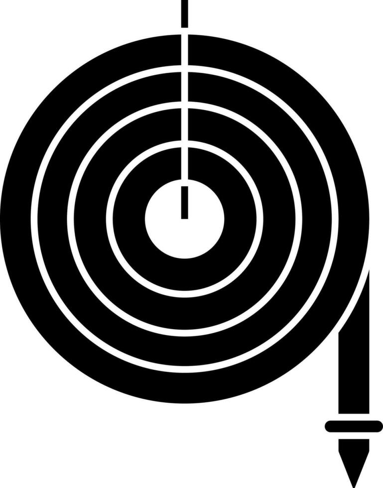 Feuer Schlauch Spule Symbol im schwarz und Weiß Farbe. vektor