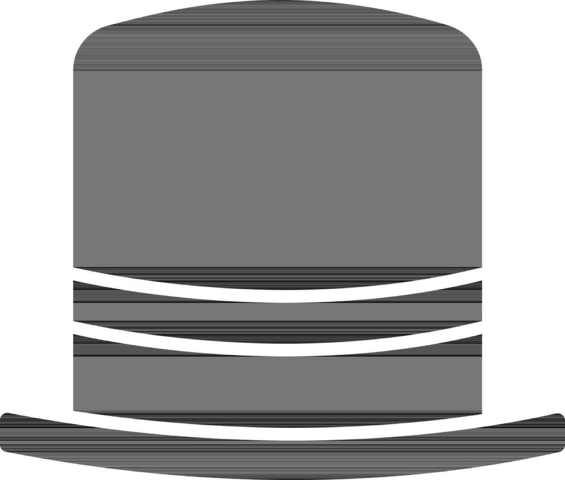 vektor illustration av glyf topp hatt eller keps ikon.
