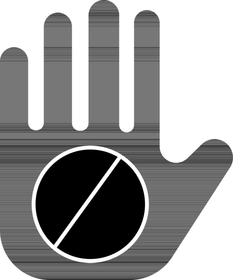 Nein Hände Symbol oder Symbol im Glyphe Stil. vektor