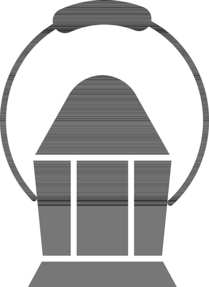 schwarz und Weiß Illustration von Laterne oder Lampe Symbol. vektor